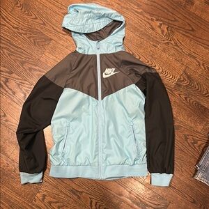 Nike Light Blue and Gray Windbreaker Jacket